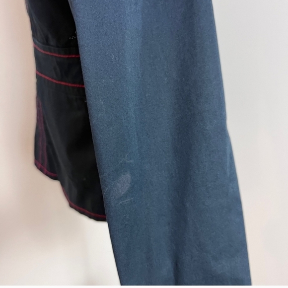 Moschino Jeans Navy Red Stitching Poplin Jacket Blazer size 10 (364) - Picture 7 of 10